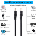 Câble adaptateur connecteur prise d'alimentation DC mâle 5,5 x 2,5mm vers mâle, 50cm, 1m, 1,5m