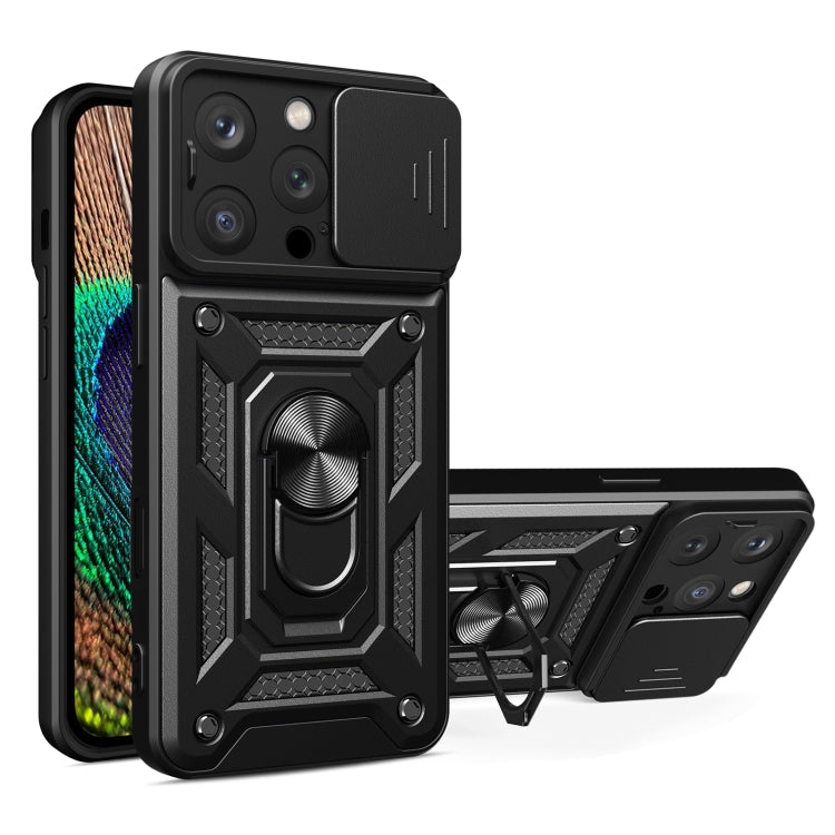 Étui de téléphone TPU+PC avec cache coulissant pour appareil photo, Pour iPhone 16 Pro, Pour iPhone 16 Plus, Pour iPhone 16, Pour iPhone 15 Pro