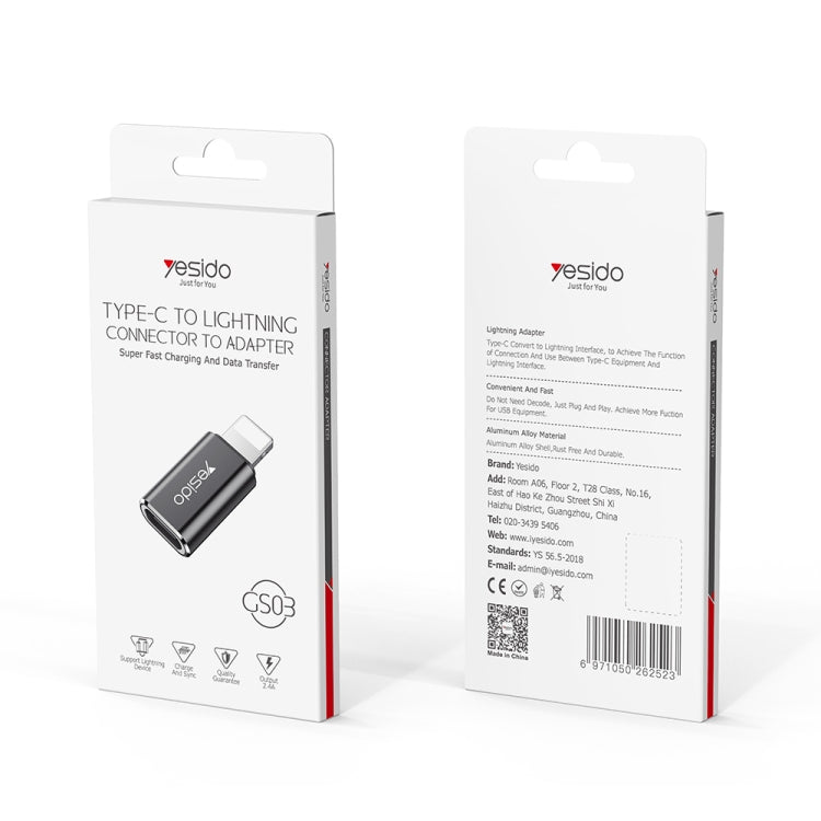 Adaptateur de charge Yesido GS03 8 broches vers Type-C