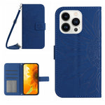 Étui de téléphone en cuir gaufré tournesol au toucher doux avec cordon, pour iPhone Air, pour iPhone 16 Pro Max, pour iPhone 16 Pro, pour iPhone 16 Plus