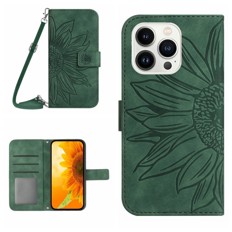Étui de téléphone en cuir gaufré tournesol au toucher doux avec cordon, pour iPhone Air, pour iPhone 16 Pro Max, pour iPhone 16 Pro, pour iPhone 16 Plus