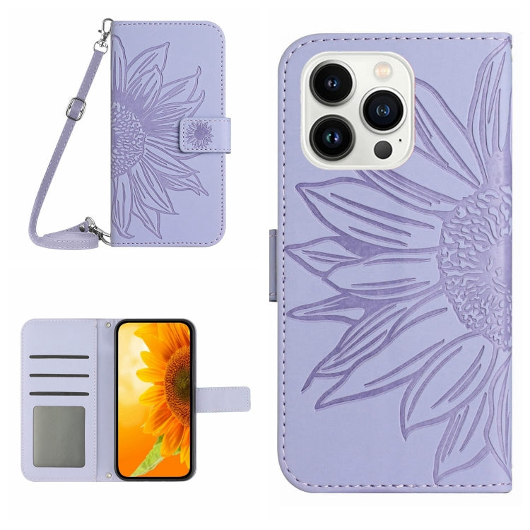 Étui de téléphone en cuir gaufré tournesol au toucher doux avec cordon, pour iPhone Air, pour iPhone 16 Pro Max, pour iPhone 16 Pro, pour iPhone 16 Plus