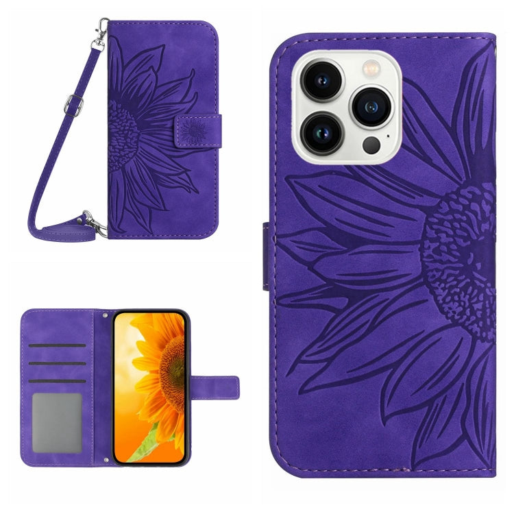 Étui de téléphone en cuir gaufré tournesol au toucher doux avec cordon, pour iPhone Air, pour iPhone 16 Pro Max, pour iPhone 16 Pro, pour iPhone 16 Plus