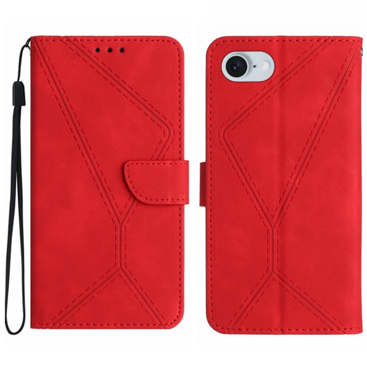 Étui de téléphone en cuir gaufré à couture, pour iPhone 17e / 16e, pour iPhone 17 Pro Max, pour iPhone 17 Pro, pour iPhone 17, pour iPhone Air, pour iPhone 16 Pro Max, pour iPhone 16 Pro, pour iPhone 16 Plus