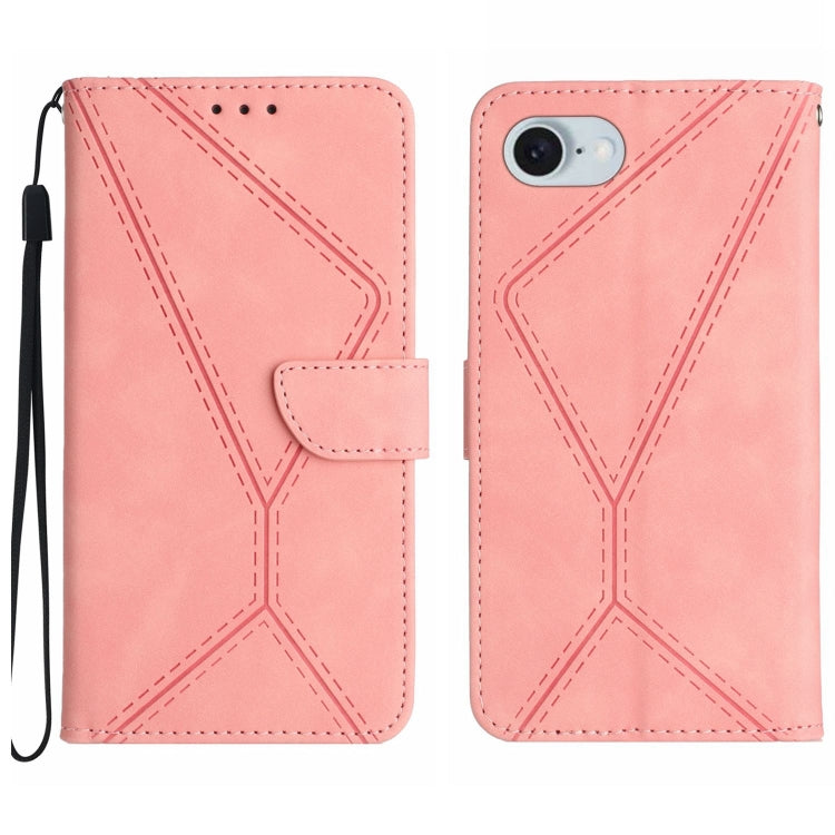 Étui de téléphone en cuir gaufré à couture, pour iPhone 17e / 16e, pour iPhone 17 Pro Max, pour iPhone 17 Pro, pour iPhone 17, pour iPhone Air, pour iPhone 16 Pro Max, pour iPhone 16 Pro, pour iPhone 16 Plus