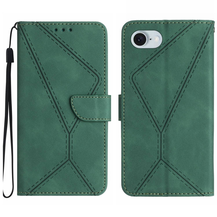Étui de téléphone en cuir gaufré à couture, pour iPhone 17e / 16e, pour iPhone 17 Pro Max, pour iPhone 17 Pro, pour iPhone 17, pour iPhone Air, pour iPhone 16 Pro Max, pour iPhone 16 Pro, pour iPhone 16 Plus