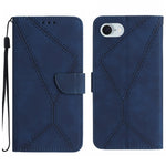 Étui de téléphone en cuir gaufré à couture, pour iPhone 17e / 16e, pour iPhone 17 Pro Max, pour iPhone 17 Pro, pour iPhone 17, pour iPhone Air, pour iPhone 16 Pro Max, pour iPhone 16 Pro, pour iPhone 16 Plus