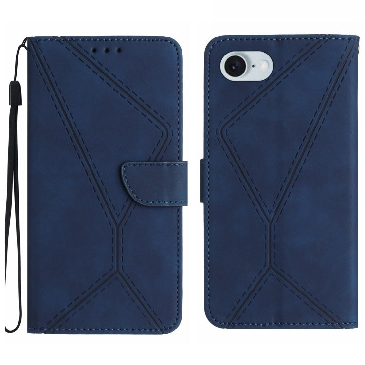 Étui de téléphone en cuir gaufré à couture, pour iPhone 17e / 16e, pour iPhone 17 Pro Max, pour iPhone 17 Pro, pour iPhone 17, pour iPhone Air, pour iPhone 16 Pro Max, pour iPhone 16 Pro, pour iPhone 16 Plus