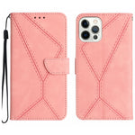 Étui de téléphone en cuir gaufré à couture, pour iPhone 17e / 16e, pour iPhone 17 Pro Max, pour iPhone 17 Pro, pour iPhone 17, pour iPhone Air, pour iPhone 16 Pro Max, pour iPhone 16 Pro, pour iPhone 16 Plus