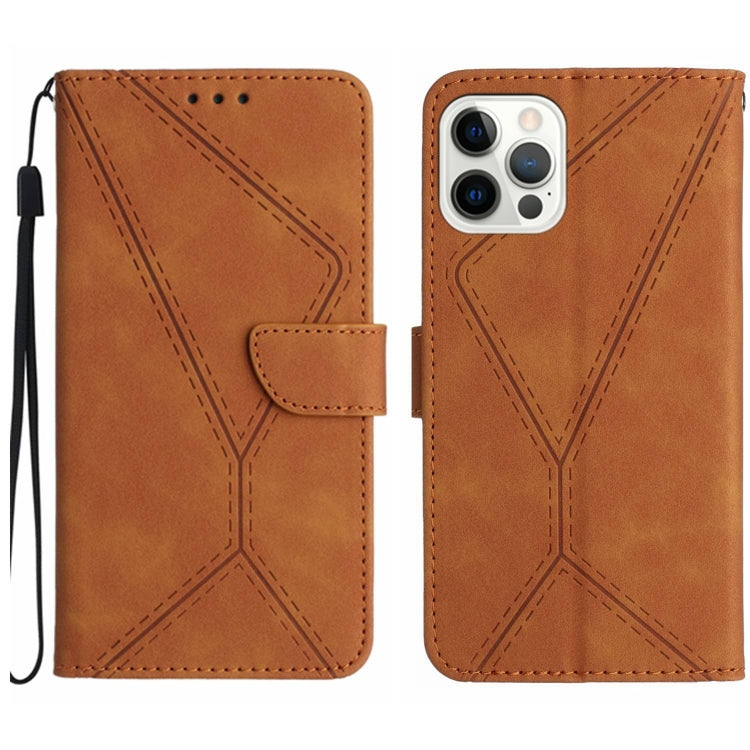 Étui de téléphone en cuir gaufré à couture, pour iPhone 17e / 16e, pour iPhone 17 Pro Max, pour iPhone 17 Pro, pour iPhone 17, pour iPhone Air, pour iPhone 16 Pro Max, pour iPhone 16 Pro, pour iPhone 16 Plus