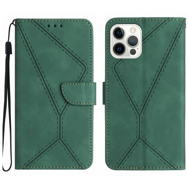 Étui de téléphone en cuir gaufré à couture, pour iPhone 17e / 16e, pour iPhone 17 Pro Max, pour iPhone 17 Pro, pour iPhone 17, pour iPhone Air, pour iPhone 16 Pro Max, pour iPhone 16 Pro, pour iPhone 16 Plus