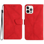 Étui de téléphone en cuir gaufré à couture, pour iPhone 17e / 16e, pour iPhone 17 Pro Max, pour iPhone 17 Pro, pour iPhone 17, pour iPhone Air, pour iPhone 16 Pro Max, pour iPhone 16 Pro, pour iPhone 16 Plus