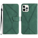 Étui de téléphone en cuir gaufré à couture, pour iPhone 17e / 16e, pour iPhone 17 Pro Max, pour iPhone 17 Pro, pour iPhone 17, pour iPhone Air, pour iPhone 16 Pro Max, pour iPhone 16 Pro, pour iPhone 16 Plus