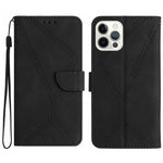 Étui de téléphone en cuir gaufré à couture, pour iPhone 17e / 16e, pour iPhone 17 Pro Max, pour iPhone 17 Pro, pour iPhone 17, pour iPhone Air, pour iPhone 16 Pro Max, pour iPhone 16 Pro, pour iPhone 16 Plus