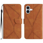 Étui de téléphone en cuir gaufré à couture, pour iPhone 17e / 16e, pour iPhone 17 Pro Max, pour iPhone 17 Pro, pour iPhone 17, pour iPhone Air, pour iPhone 16 Pro Max, pour iPhone 16 Pro, pour iPhone 16 Plus