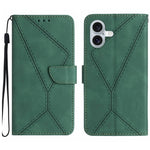 Étui de téléphone en cuir gaufré à couture, pour iPhone 17e / 16e, pour iPhone 17 Pro Max, pour iPhone 17 Pro, pour iPhone 17, pour iPhone Air, pour iPhone 16 Pro Max, pour iPhone 16 Pro, pour iPhone 16 Plus