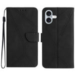 Étui de téléphone en cuir gaufré à couture, pour iPhone 17e / 16e, pour iPhone 17 Pro Max, pour iPhone 17 Pro, pour iPhone 17, pour iPhone Air, pour iPhone 16 Pro Max, pour iPhone 16 Pro, pour iPhone 16 Plus