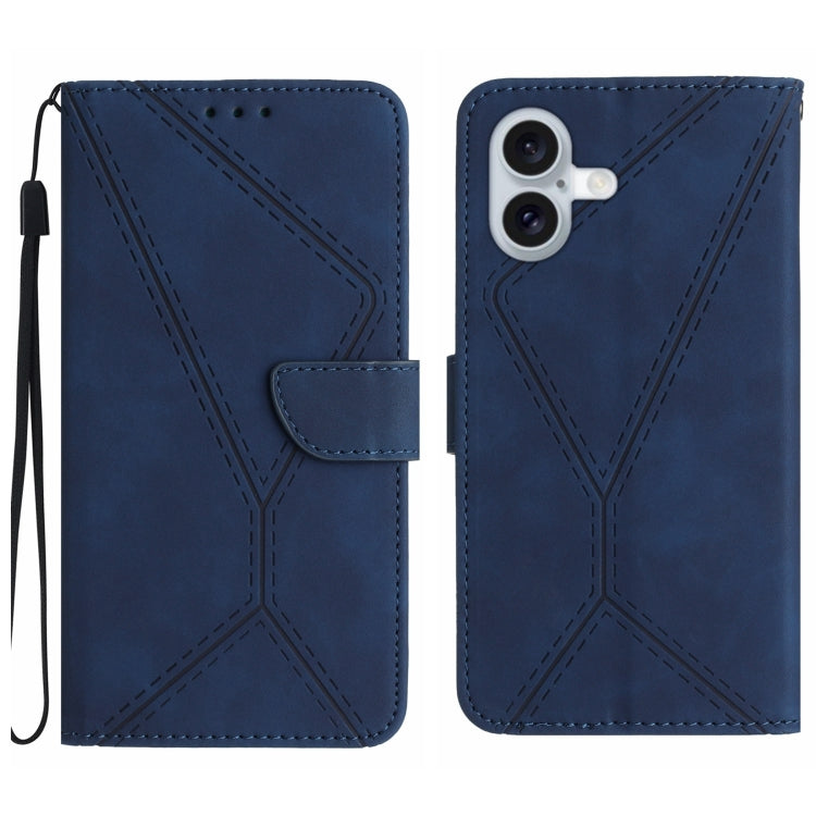 Étui de téléphone en cuir gaufré à couture, pour iPhone 17e / 16e, pour iPhone 17 Pro Max, pour iPhone 17 Pro, pour iPhone 17, pour iPhone Air, pour iPhone 16 Pro Max, pour iPhone 16 Pro, pour iPhone 16 Plus