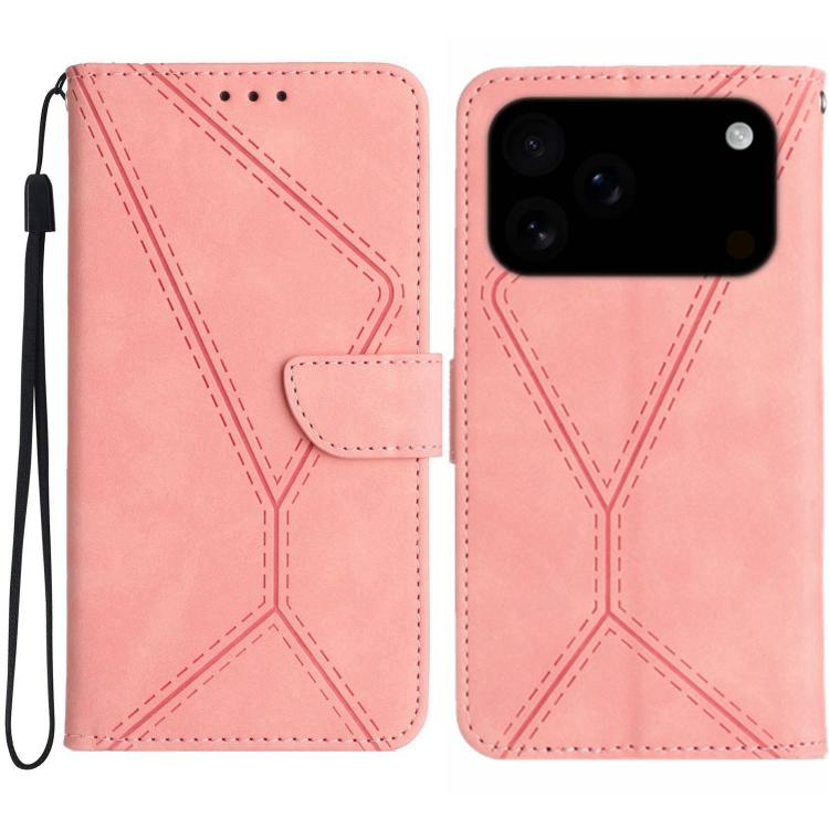 Étui de téléphone en cuir gaufré à couture, pour iPhone 17e / 16e, pour iPhone 17 Pro Max, pour iPhone 17 Pro, pour iPhone 17, pour iPhone Air, pour iPhone 16 Pro Max, pour iPhone 16 Pro, pour iPhone 16 Plus