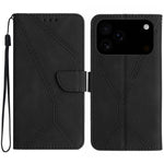 Étui de téléphone en cuir gaufré à couture, pour iPhone 17e / 16e, pour iPhone 17 Pro Max, pour iPhone 17 Pro, pour iPhone 17, pour iPhone Air, pour iPhone 16 Pro Max, pour iPhone 16 Pro, pour iPhone 16 Plus