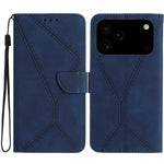 Étui de téléphone en cuir gaufré à couture, pour iPhone 17e / 16e, pour iPhone 17 Pro Max, pour iPhone 17 Pro, pour iPhone 17, pour iPhone Air, pour iPhone 16 Pro Max, pour iPhone 16 Pro, pour iPhone 16 Plus