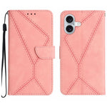 Étui de téléphone en cuir gaufré à couture, pour iPhone 17e / 16e, pour iPhone 17 Pro Max, pour iPhone 17 Pro, pour iPhone 17, pour iPhone Air, pour iPhone 16 Pro Max, pour iPhone 16 Pro, pour iPhone 16 Plus