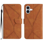 Étui de téléphone en cuir gaufré à couture, pour iPhone 17e / 16e, pour iPhone 17 Pro Max, pour iPhone 17 Pro, pour iPhone 17, pour iPhone Air, pour iPhone 16 Pro Max, pour iPhone 16 Pro, pour iPhone 16 Plus
