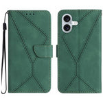 Étui de téléphone en cuir gaufré à couture, pour iPhone 17e / 16e, pour iPhone 17 Pro Max, pour iPhone 17 Pro, pour iPhone 17, pour iPhone Air, pour iPhone 16 Pro Max, pour iPhone 16 Pro, pour iPhone 16 Plus