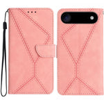 Étui de téléphone en cuir gaufré à couture, pour iPhone 17e / 16e, pour iPhone 17 Pro Max, pour iPhone 17 Pro, pour iPhone 17, pour iPhone Air, pour iPhone 16 Pro Max, pour iPhone 16 Pro, pour iPhone 16 Plus