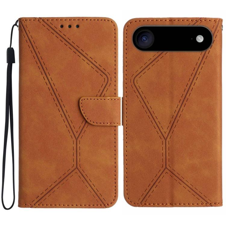 Étui de téléphone en cuir gaufré à couture, pour iPhone 17e / 16e, pour iPhone 17 Pro Max, pour iPhone 17 Pro, pour iPhone 17, pour iPhone Air, pour iPhone 16 Pro Max, pour iPhone 16 Pro, pour iPhone 16 Plus