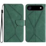 Étui de téléphone en cuir gaufré à couture, pour iPhone 17e / 16e, pour iPhone 17 Pro Max, pour iPhone 17 Pro, pour iPhone 17, pour iPhone Air, pour iPhone 16 Pro Max, pour iPhone 16 Pro, pour iPhone 16 Plus
