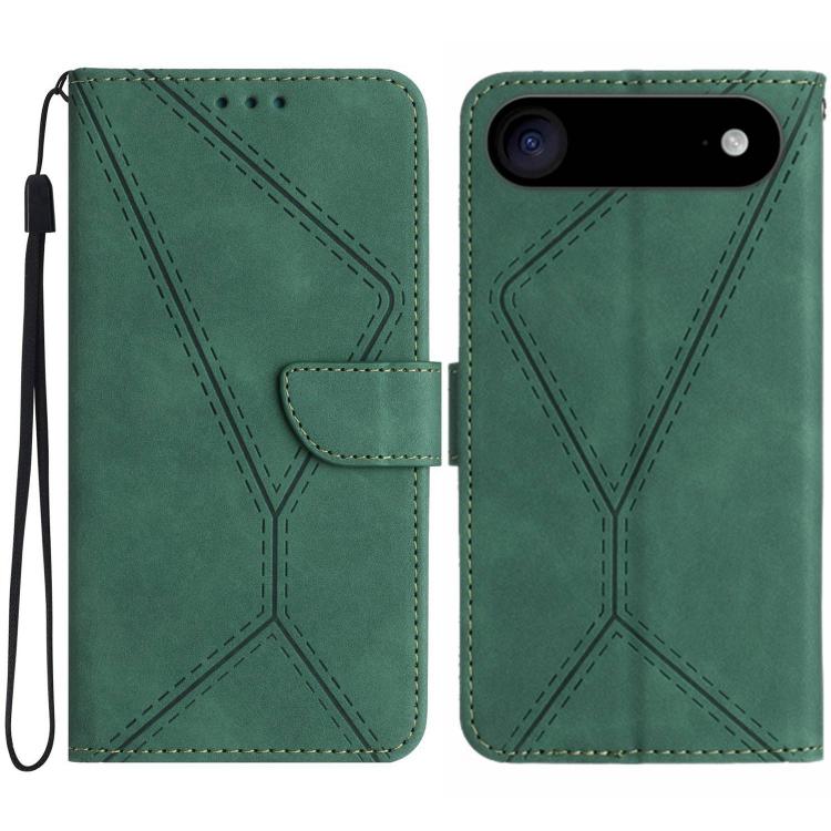 Étui de téléphone en cuir gaufré à couture, pour iPhone 17e / 16e, pour iPhone 17 Pro Max, pour iPhone 17 Pro, pour iPhone 17, pour iPhone Air, pour iPhone 16 Pro Max, pour iPhone 16 Pro, pour iPhone 16 Plus