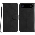 Étui de téléphone en cuir gaufré à couture, pour iPhone 17e / 16e, pour iPhone 17 Pro Max, pour iPhone 17 Pro, pour iPhone 17, pour iPhone Air, pour iPhone 16 Pro Max, pour iPhone 16 Pro, pour iPhone 16 Plus