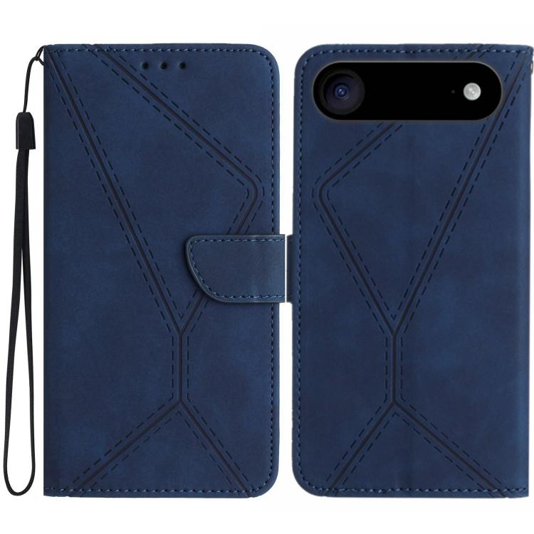 Étui de téléphone en cuir gaufré à couture, pour iPhone 17e / 16e, pour iPhone 17 Pro Max, pour iPhone 17 Pro, pour iPhone 17, pour iPhone Air, pour iPhone 16 Pro Max, pour iPhone 16 Pro, pour iPhone 16 Plus
