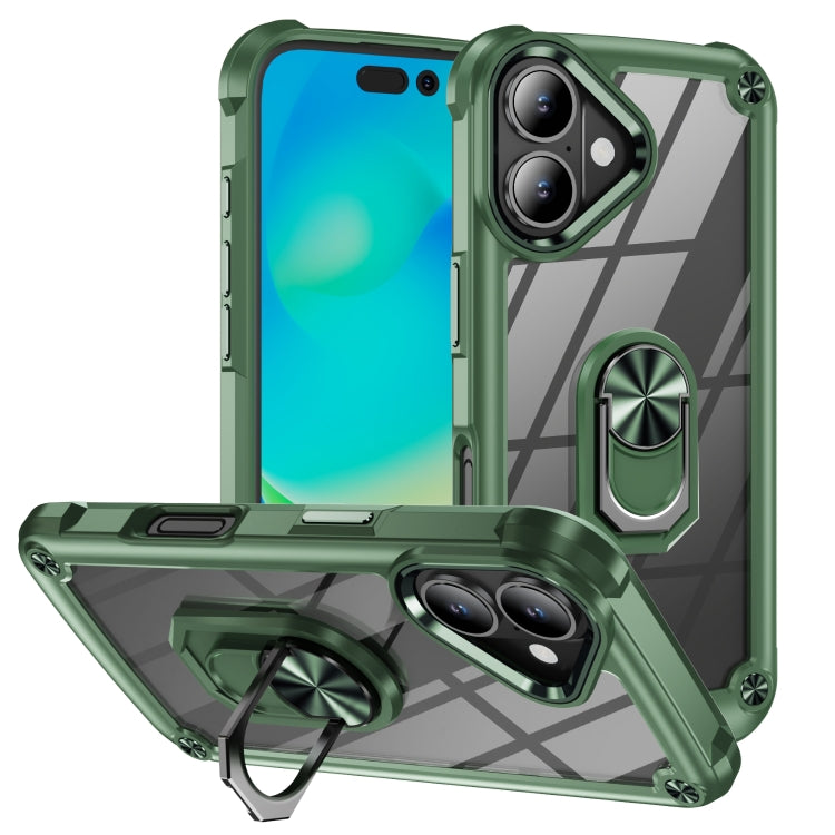 Coque de protection TPU + PC avec porte-anneau, Pour iPhone 17e / 16e, Pour iPhone 17 Pro Max, Pour iPhone 17, Pour iPhone Air, Pour iPhone 16 Pro Max, Pour iPhone 16 Pro, Pour iPhone 16 Plus, Pour iPhone 16
