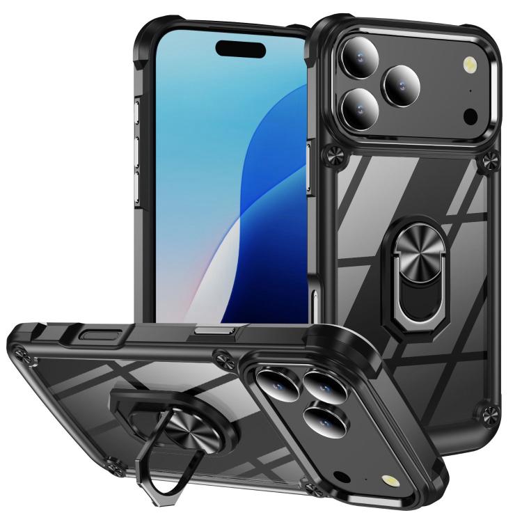Coque de protection TPU + PC avec porte-anneau, Pour iPhone 17e / 16e, Pour iPhone 17 Pro Max, Pour iPhone 17, Pour iPhone Air, Pour iPhone 16 Pro Max, Pour iPhone 16 Pro, Pour iPhone 16 Plus, Pour iPhone 16