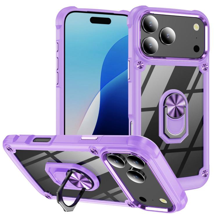 Coque de protection TPU + PC avec porte-anneau, Pour iPhone 17e / 16e, Pour iPhone 17 Pro Max, Pour iPhone 17, Pour iPhone Air, Pour iPhone 16 Pro Max, Pour iPhone 16 Pro, Pour iPhone 16 Plus, Pour iPhone 16