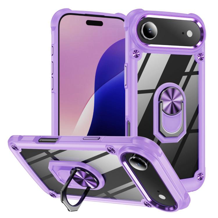 Coque de protection TPU + PC avec porte-anneau, Pour iPhone 17e / 16e, Pour iPhone 17 Pro Max, Pour iPhone 17, Pour iPhone Air, Pour iPhone 16 Pro Max, Pour iPhone 16 Pro, Pour iPhone 16 Plus, Pour iPhone 16