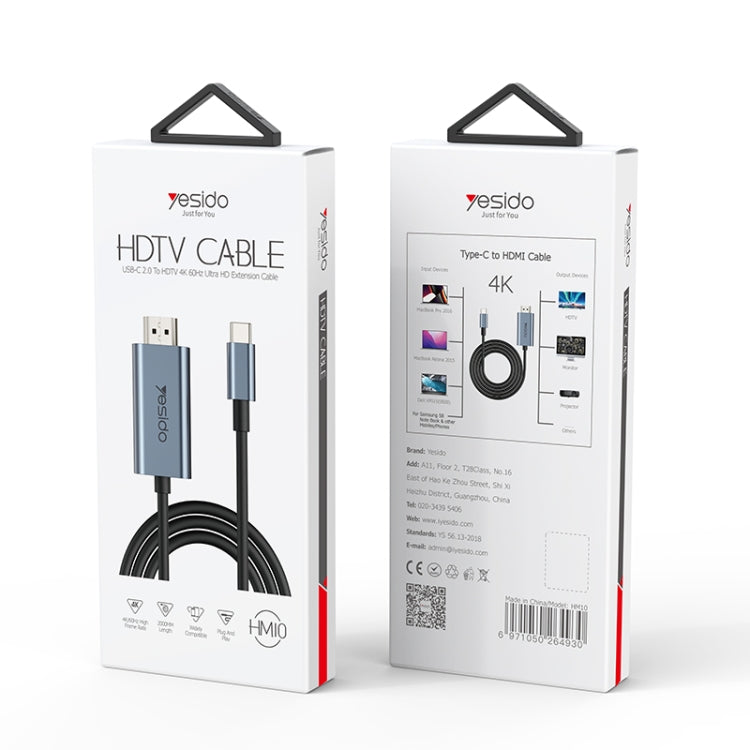 Câble adaptateur Yesido HM10 USB-C / Type-C vers HDMI HD, HM10