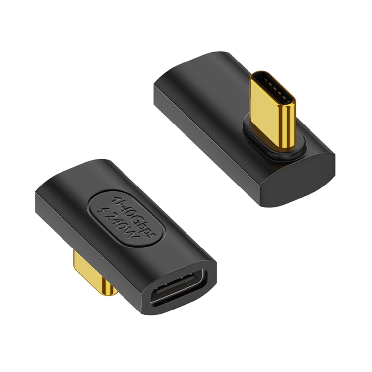 Adaptateur coudé moyen femelle USB-C / Type-C 40Gbps 240W vers USB-C / Type-C mâle, adaptateur coudé moyen
