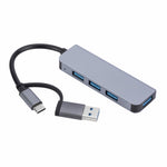 Station d'accueil multifonction 4 en 1 USB+USB-C/Type-C vers USB, HUB adaptateur 2301