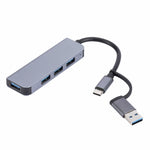 Station d'accueil multifonction 4 en 1 USB+USB-C/Type-C vers USB, HUB adaptateur 2301