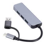 Station d'accueil multifonction 4 en 1 USB+USB-C/Type-C vers USB, HUB adaptateur 2301