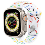 Rainbow Raindrops Silicone Watch Band, For Apple Watch Ultra 49mm, For Apple Watch SE 2023 44mm, For Apple Watch 8 41mm, For Apple Watch SE 2023 40mm