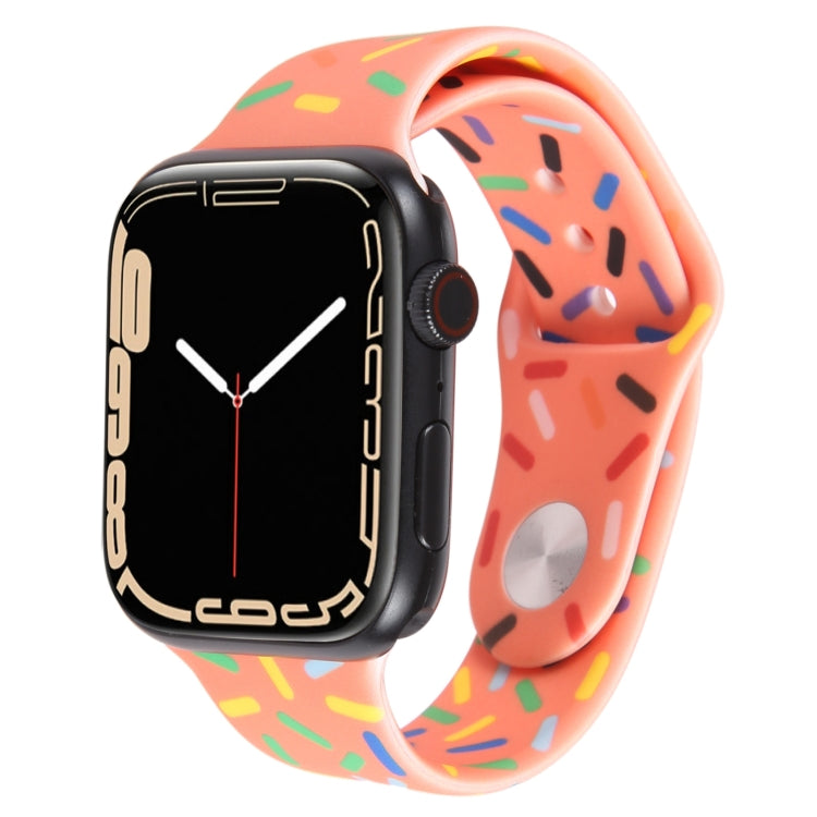 Bracelet de montre en silicone gouttes de pluie arc-en-ciel, Pour Apple Watch SE 2022 44mm, Pour Apple Watch 9 41mm, Pour Apple Watch 7 41mm, Pour Apple Watch 7 45mm