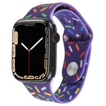 Bracelet de montre en silicone gouttes de pluie arc-en-ciel, pour Apple Watch 3 38 mm, pour Apple Watch 3 42 mm, pour Apple Watch 2 42 mm, pour Apple Watch 2 38 mm