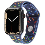 Bracelet de montre en silicone gouttes de pluie arc-en-ciel, pour Apple Watch 3 38 mm, pour Apple Watch 3 42 mm, pour Apple Watch 2 42 mm, pour Apple Watch 2 38 mm