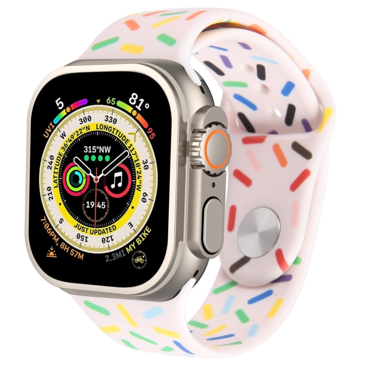 Rainbow Raindrops Silicone Watch Band, For Apple Watch Ultra 49mm, For Apple Watch SE 2023 44mm, For Apple Watch 8 41mm, For Apple Watch SE 2023 40mm
