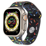 Rainbow Raindrops Silicone Watch Band, For Apple Watch Ultra 49mm, For Apple Watch SE 2023 44mm, For Apple Watch 8 41mm, For Apple Watch SE 2023 40mm