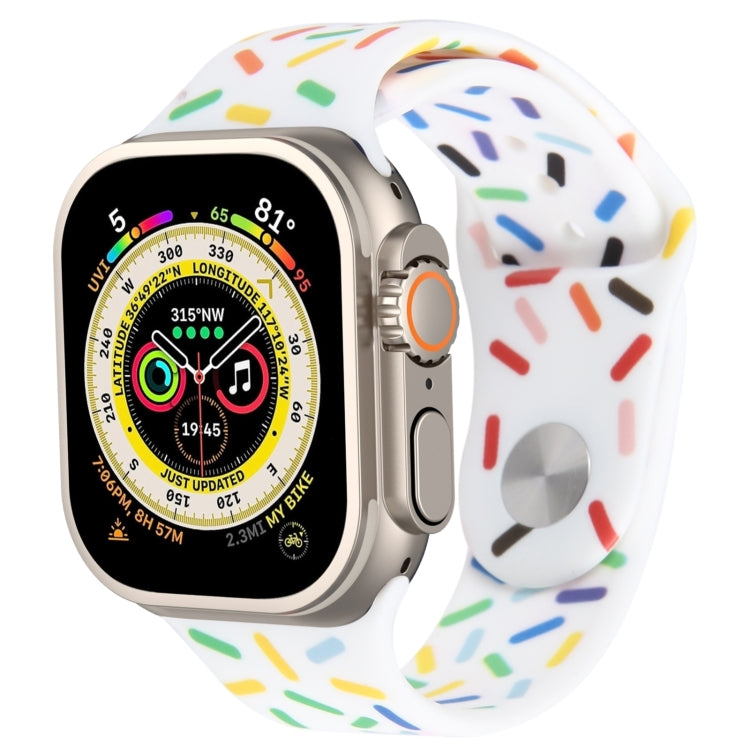 Bracelet de montre en silicone Rainbow Raindrops, pour Apple Watch 8 45mm, pour Apple Watch Ultra 2 49mm, pour Apple Watch SE 2022 40mm, pour Apple Watch 9 45mm